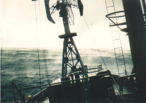 USS SEARCHER AGR-4 in heavy seas